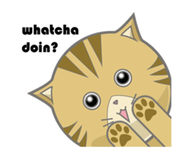 Brown Big Head Cat sticker #7173616
