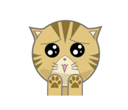 Brown Big Head Cat sticker #7173618