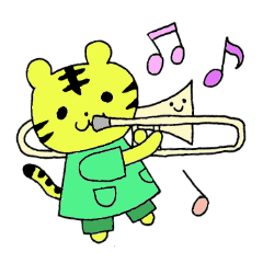 Stamp of Mr. tiger and Mr. trombone.