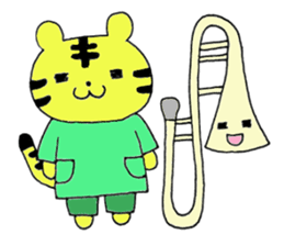 Stamp of Mr. tiger  and Mr. trombone. sticker #7173907