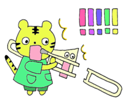 Stamp of Mr. tiger  and Mr. trombone. sticker #7173925