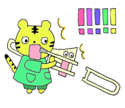 Stamp of Mr. tiger and Mr. trombone. sticker #7173925