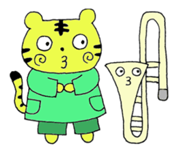 Stamp of Mr. tiger  and Mr. trombone. sticker #7173931