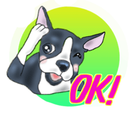 Pugs and boston terrier sticker #7174149