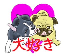 Pugs and boston terrier sticker #7174177