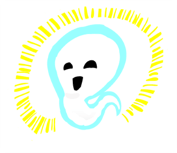 Cute white ghost sticker #7174541