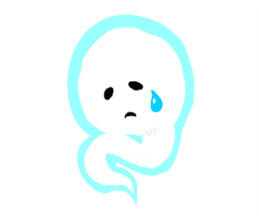 Cute white ghost sticker #7174543