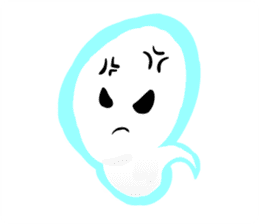 Cute white ghost sticker #7174545