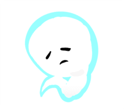 Cute white ghost sticker #7174548