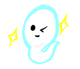 Cute white ghost sticker #7174550