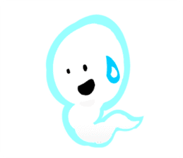 Cute white ghost sticker #7174552