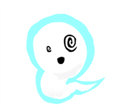 Cute white ghost sticker #7174554