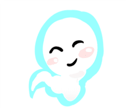 Cute white ghost sticker #7174560