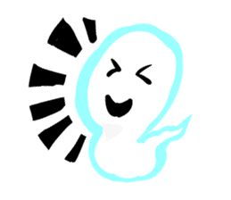 Cute white ghost sticker #7174565