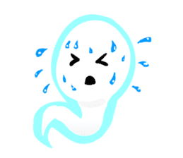 Cute white ghost sticker #7174569