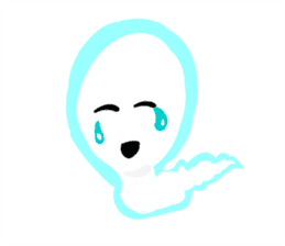 Cute white ghost sticker #7174573
