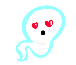 Cute white ghost sticker #7174576