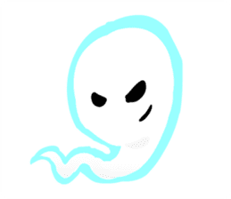 Cute white ghost sticker #7174577
