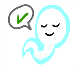 Cute white ghost sticker #7174578