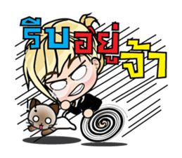 Working women & cat Stickers sticker #7175070