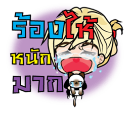 Working women & cat Stickers sticker #7175074