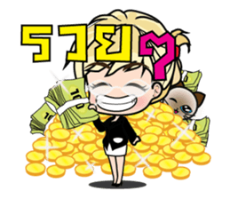 Working women & cat Stickers sticker #7175092