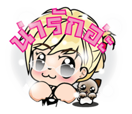 Working women & cat Stickers sticker #7175097