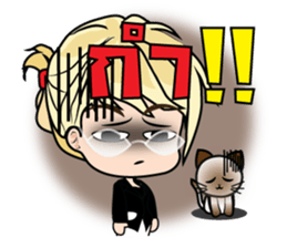 Working women & cat Stickers sticker #7175099