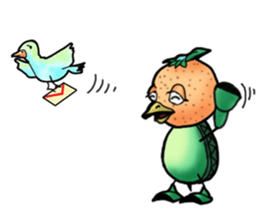 Fairy of mandarin orange and kappa sticker #7178208