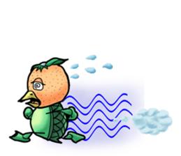 Fairy of mandarin orange and kappa sticker #7178221