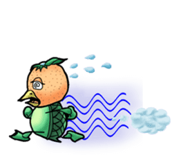 Fairy of mandarin orange and kappa sticker #7178221