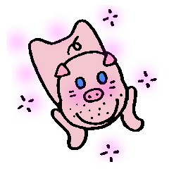 Pig mysterious friend of the mustache