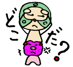 Pig mysterious friend of the mustache sticker #7178512