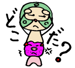 Pig mysterious friend of the mustache sticker #7178512