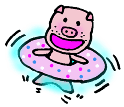 Pig mysterious friend of the mustache sticker #7178517