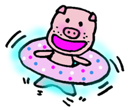 Pig mysterious friend of the mustache sticker #7178517