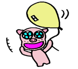 Pig mysterious friend of the mustache sticker #7178519