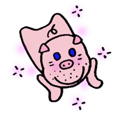 Pig mysterious friend of the mustache sticker #7178531