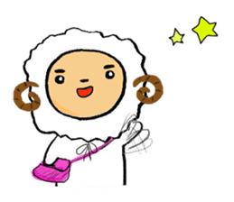 girl of the sheep sticker #7179592