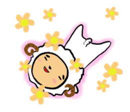girl of the sheep sticker #7179594
