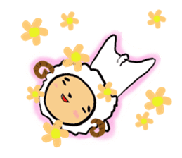 girl of the sheep sticker #7179594