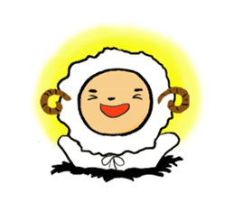 girl of the sheep sticker #7179608