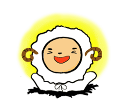 girl of the sheep sticker #7179608