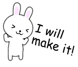 PonTaro's white rabbit (English Version) sticker #7180505