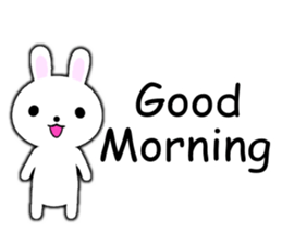 PonTaro's white rabbit (English Version) sticker #7180509