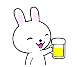 PonTaro's white rabbit (English Version) sticker #7180514
