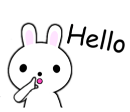 PonTaro's white rabbit (English Version) sticker #7180516