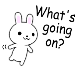 PonTaro's white rabbit (English Version) sticker #7180517