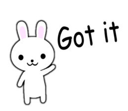 PonTaro's white rabbit (English Version) sticker #7180520