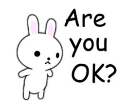 PonTaro's white rabbit (English Version) sticker #7180521